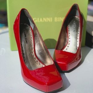 Ferrari Red Patent Leather Platform Pumps!
